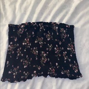 Forever 21 Black Floral tube top